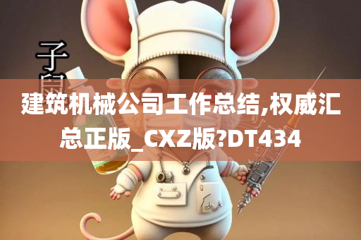 建筑机械公司工作总结,权威汇总正版_CXZ版?DT434