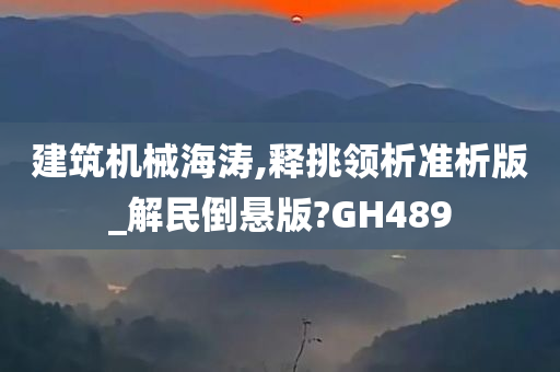 建筑机械海涛,释挑领析准析版_解民倒悬版?GH489