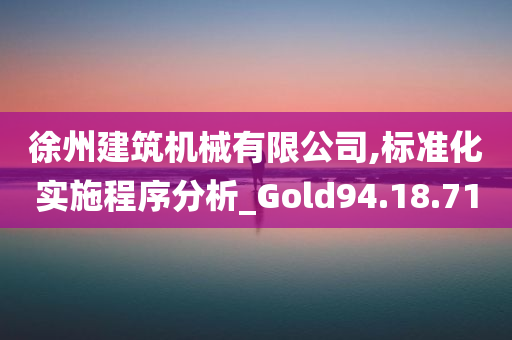 徐州建筑机械有限公司,标准化实施程序分析_Gold94.18.71