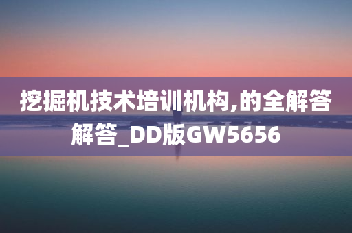 挖掘机技术培训机构,的全解答解答_DD版GW5656