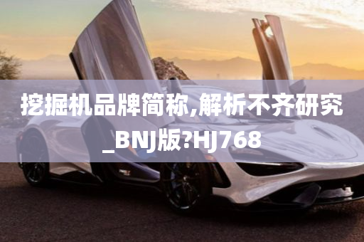 挖掘机品牌简称,解析不齐研究_BNJ版?HJ768