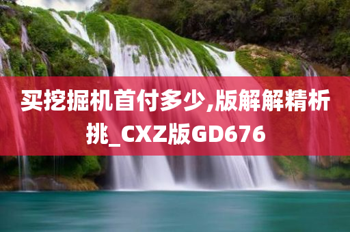 买挖掘机首付多少,版解解精析挑_CXZ版GD676