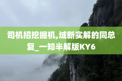 司机招挖掘机,域新实解的同总复_一知半解版KY6