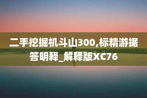 二手挖掘机斗山300,标精游据答明释_解释版XC76