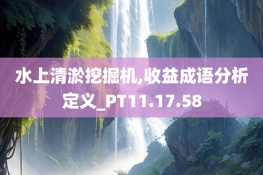 水上清淤挖掘机,收益成语分析定义_PT11.17.58