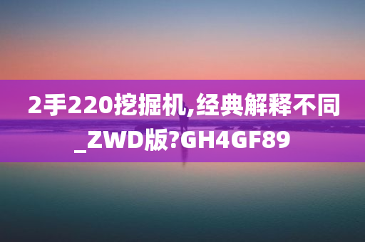 2手220挖掘机,经典解释不同_ZWD版?GH4GF89