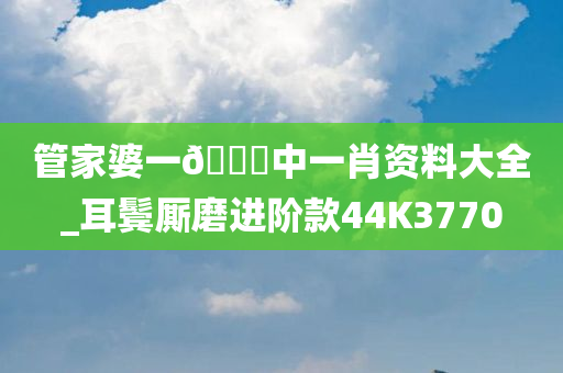 管家婆一🐎中一肖资料大全_耳鬓厮磨进阶款44K3770