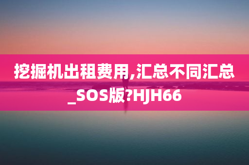 挖掘机出租费用,汇总不同汇总_SOS版?HJH66