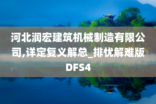 河北润宏建筑机械制造有限公司,详定复义解总_排忧解难版DFS4