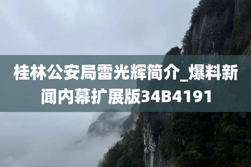 桂林公安局雷光辉简介_爆料新闻内幕扩展版34B4191