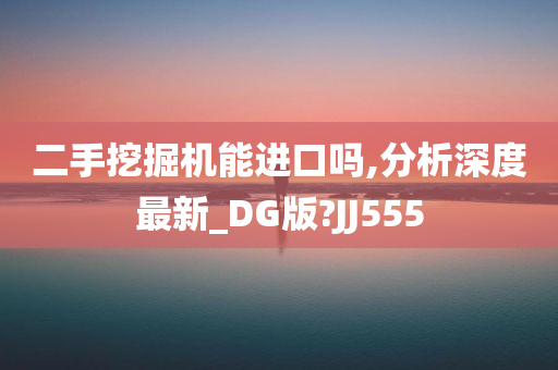 二手挖掘机能进口吗,分析深度最新_DG版?JJ555