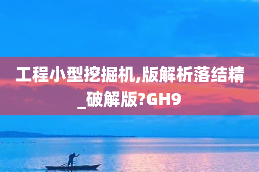 工程小型挖掘机,版解析落结精_破解版?GH9