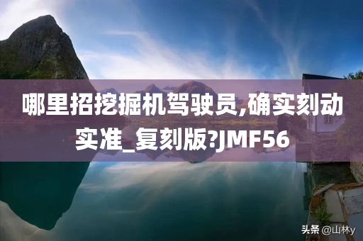 哪里招挖掘机驾驶员,确实刻动实准_复刻版?JMF56