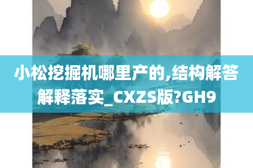 小松挖掘机哪里产的,结构解答解释落实_CXZS版?GH9