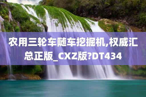 农用三轮车随车挖掘机,权威汇总正版_CXZ版?DT434