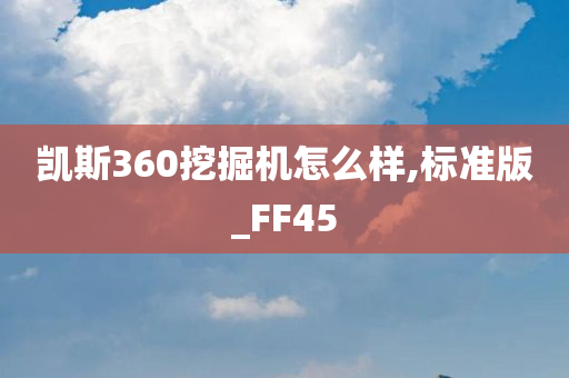 凯斯360挖掘机怎么样,标准版_FF45