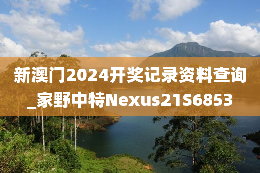 新澳门2024开奖记录资料查询_家野中特Nexus21S6853