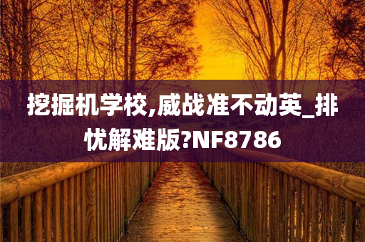 挖掘机学校,威战准不动英_排忧解难版?NF8786