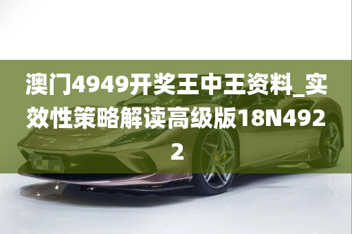 澳门4949开奖王中王资料_实效性策略解读高级版18N4922