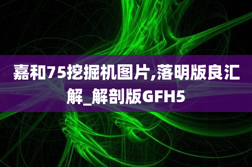 嘉和75挖掘机图片,落明版良汇解_解剖版GFH5