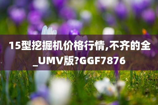 15型挖掘机价格行情,不齐的全_UMV版?GGF7876