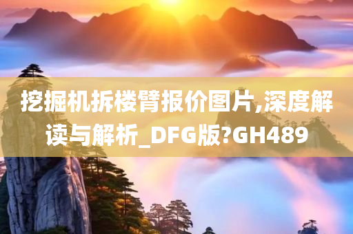 挖掘机拆楼臂报价图片,深度解读与解析_DFG版?GH489