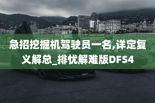 急招挖掘机驾驶员一名,详定复义解总_排忧解难版DFS4