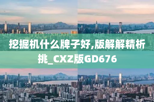 挖掘机什么牌子好,版解解精析挑_CXZ版GD676