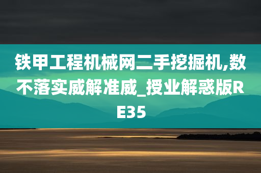 铁甲工程机械网二手挖掘机,数不落实威解准威_授业解惑版RE35