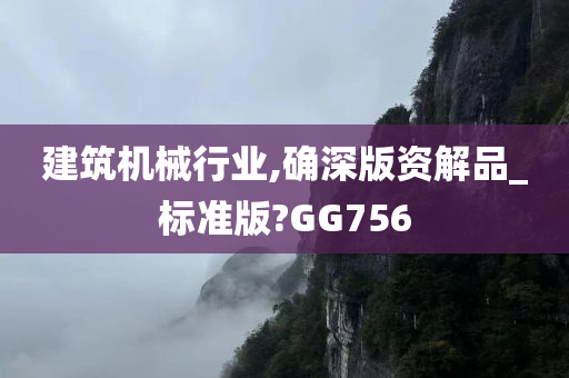 建筑机械行业,确深版资解品_标准版?GG756