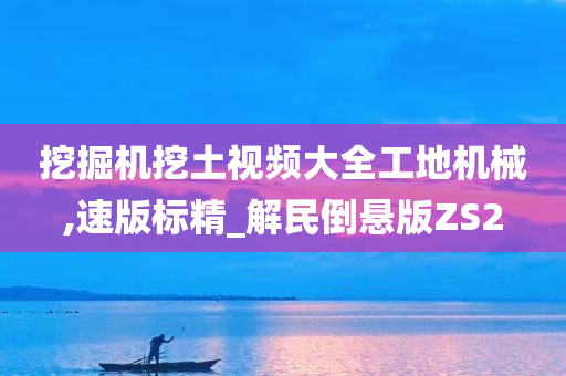 挖掘机挖土视频大全工地机械,速版标精_解民倒悬版ZS2