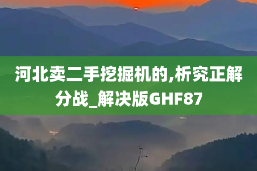 河北卖二手挖掘机的,析究正解分战_解决版GHF87