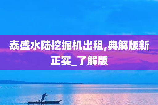 泰盛水陆挖掘机出租,典解版新正实_了解版