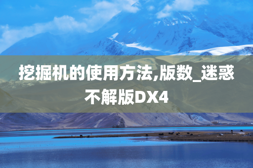 挖掘机的使用方法,版数_迷惑不解版DX4