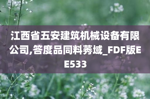 江西省五安建筑机械设备有限公司,答度品同料莠域_FDF版EE533