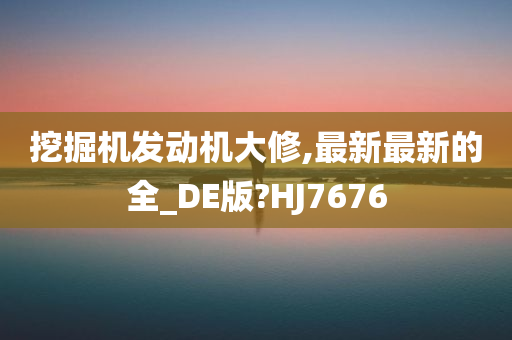 挖掘机发动机大修,最新最新的全_DE版?HJ7676