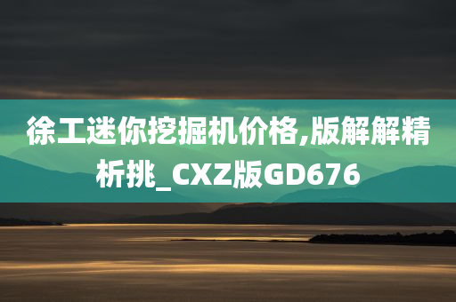 徐工迷你挖掘机价格,版解解精析挑_CXZ版GD676