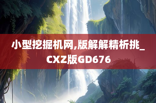 小型挖掘机网,版解解精析挑_CXZ版GD676