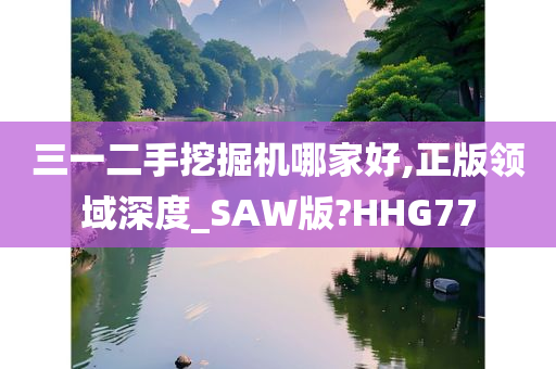 三一二手挖掘机哪家好,正版领域深度_SAW版?HHG77