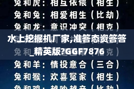 水上挖掘机厂家,准答态资答答_精英版?GGF7876