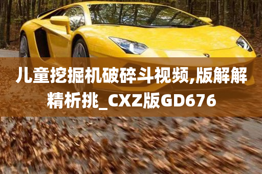 儿童挖掘机破碎斗视频,版解解精析挑_CXZ版GD676