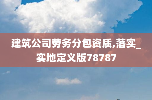 建筑公司劳务分包资质,落实_实地定义版78787