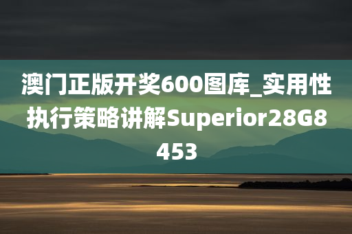 澳门正版开奖600图库_实用性执行策略讲解Superior28G8453