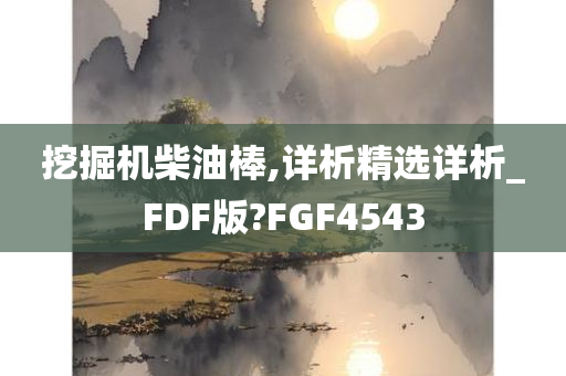 挖掘机柴油棒,详析精选详析_FDF版?FGF4543