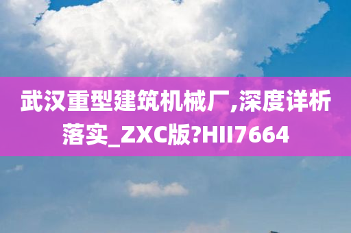 武汉重型建筑机械厂,深度详析落实_ZXC版?HII7664