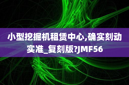 小型挖掘机租赁中心,确实刻动实准_复刻版?JMF56