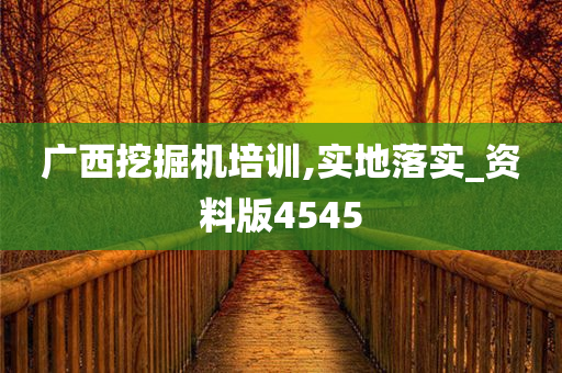 广西挖掘机培训,实地落实_资料版4545