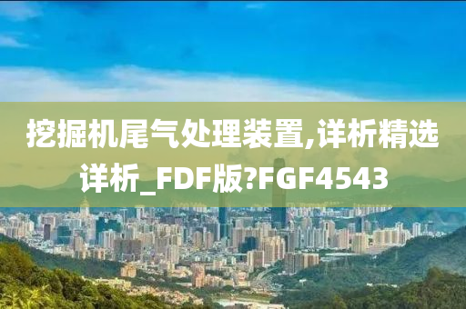 挖掘机尾气处理装置,详析精选详析_FDF版?FGF4543