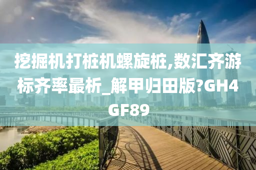 挖掘机打桩机螺旋桩,数汇齐游标齐率最析_解甲归田版?GH4GF89