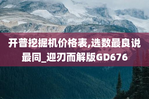 开普挖掘机价格表,选数最良说最同_迎刃而解版GD676